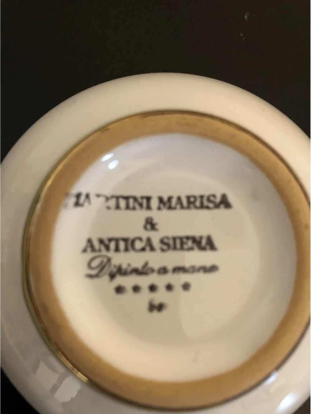 Martina Marisa Antica Siena Dipinto A Mano Gold Trim Colorful Small Bowl Vintage